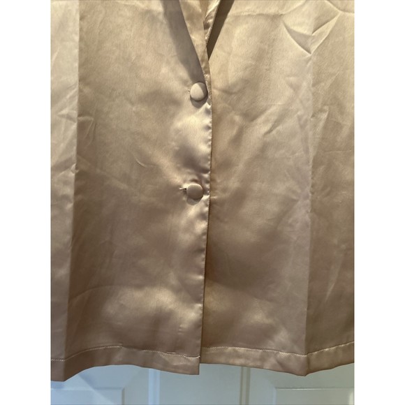 Nasty Gal Women’s Gold Long Sleeve Button fBlazer Top Silky Cardigan blazer US8 - Picture 5 of 9